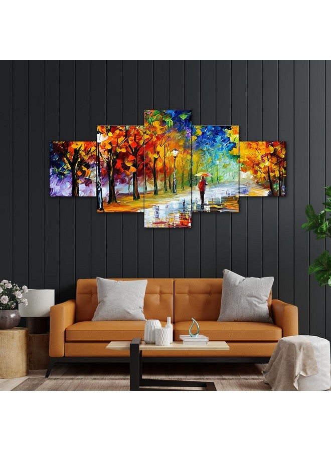 perpetual Abstract Art Paintings for Wall Decoration - Set Of Five, 3d Scenery Vastu Wall Painting for Living Room Large Size with Frames for Home Decoration, Hotel, Office (75 CM X 43 CM) M5D