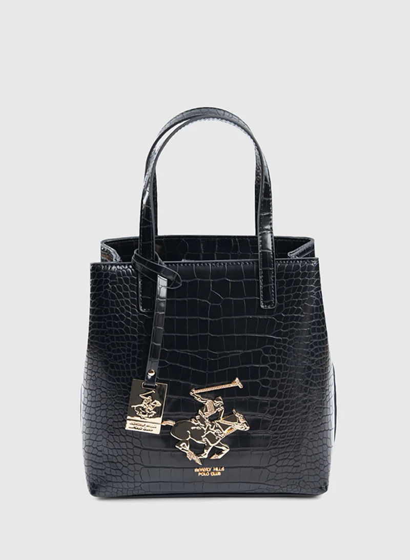 BEVERLY HILLS POLO CLUB Croc Textured Mini Tote Bag