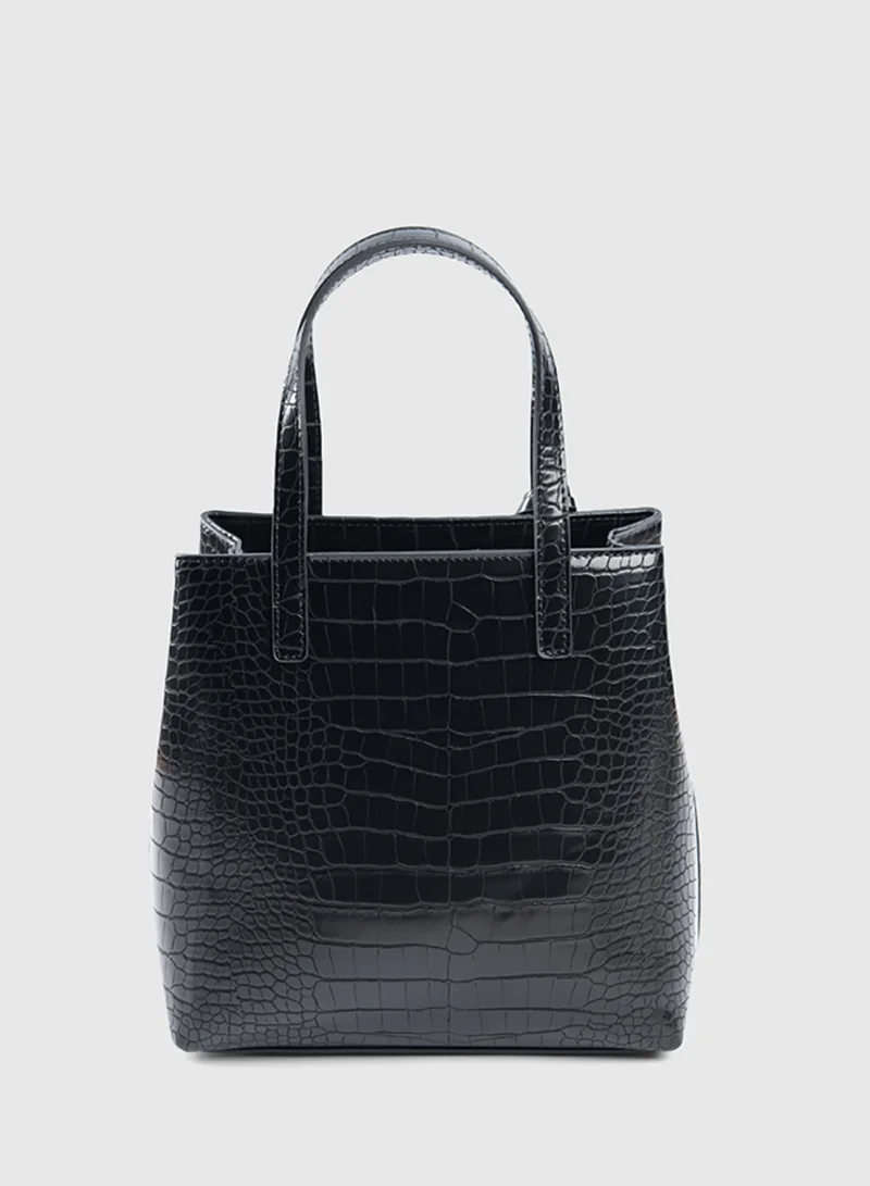 BEVERLY HILLS POLO CLUB Croc Textured Mini Tote Bag