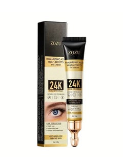 Zozu 1pc, 20g 24K Golden Hyaluronic Acid Eye Cream, Firming And Wrinkle Smoothing, Moisturizing Skin Care For Delicate Eye Area  - Image 1