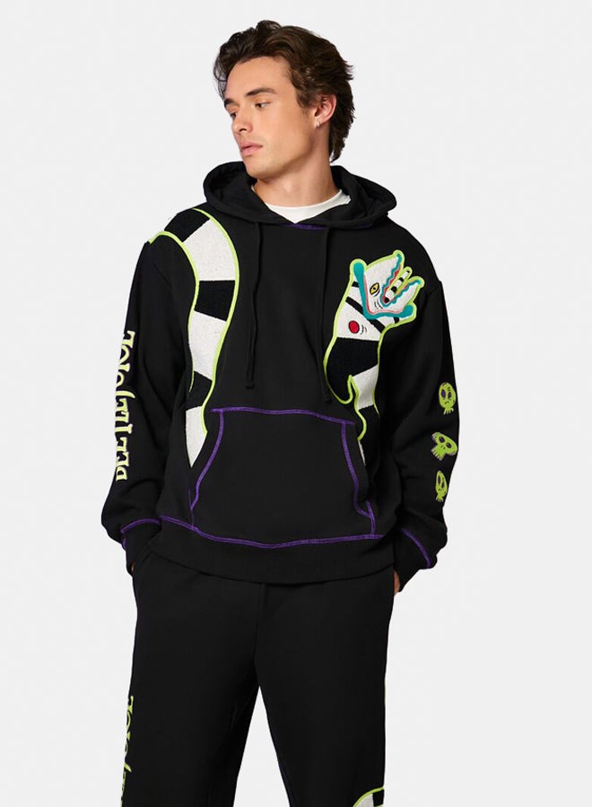 FOREVER 21 Beetlejuice Beetlejuice Sandworm Chenille Patch Hoodie  - Image 1