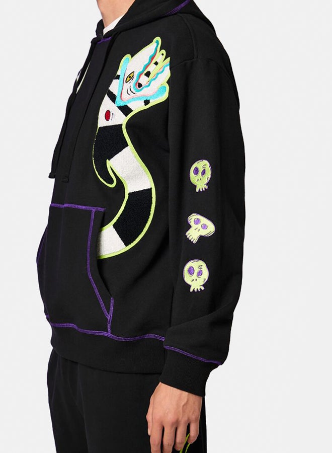 FOREVER 21 Beetlejuice Beetlejuice Sandworm Chenille Patch Hoodie  - Image 3