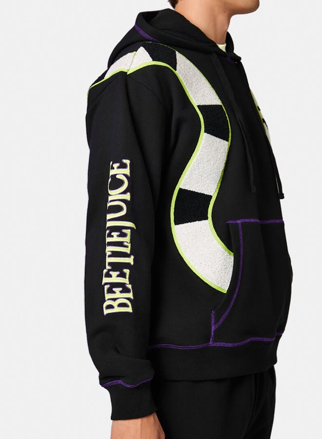 FOREVER 21 Beetlejuice Beetlejuice Sandworm Chenille Patch Hoodie  - Image 2