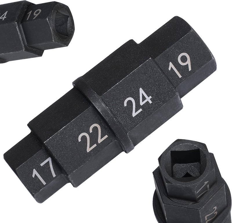 DPTOOL Hex Axle Tool for Motorcycle Front Axle Wheel, 3/8 Inch 17mm 19mm 22mm 24mm Allen Spindle Socket Driver - Image 1