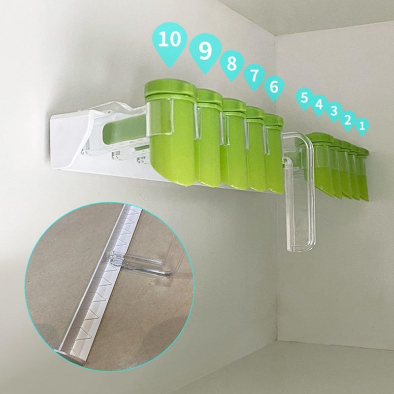 Wall Mounted Nail Free Plastic Spice Rack Convenient Seasoning Organizer With Rotatable Sealing Clip For Kitchen Storage And Spice Bag Organization - Image 3