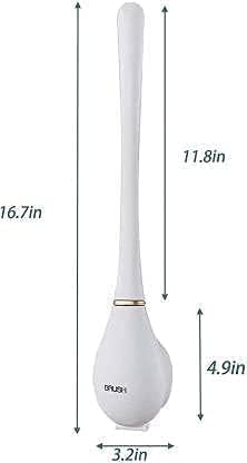 POPLEY Silicon Toilet Brush with Slim Holder Flex Toilet Brush Anti-drip Set Toilet Bowl Cleaner Brush, No-Slip Long Handle Soft Silicone Bristle Clean Toilet Corner Easily(Pack of 1) (1) - Image 2