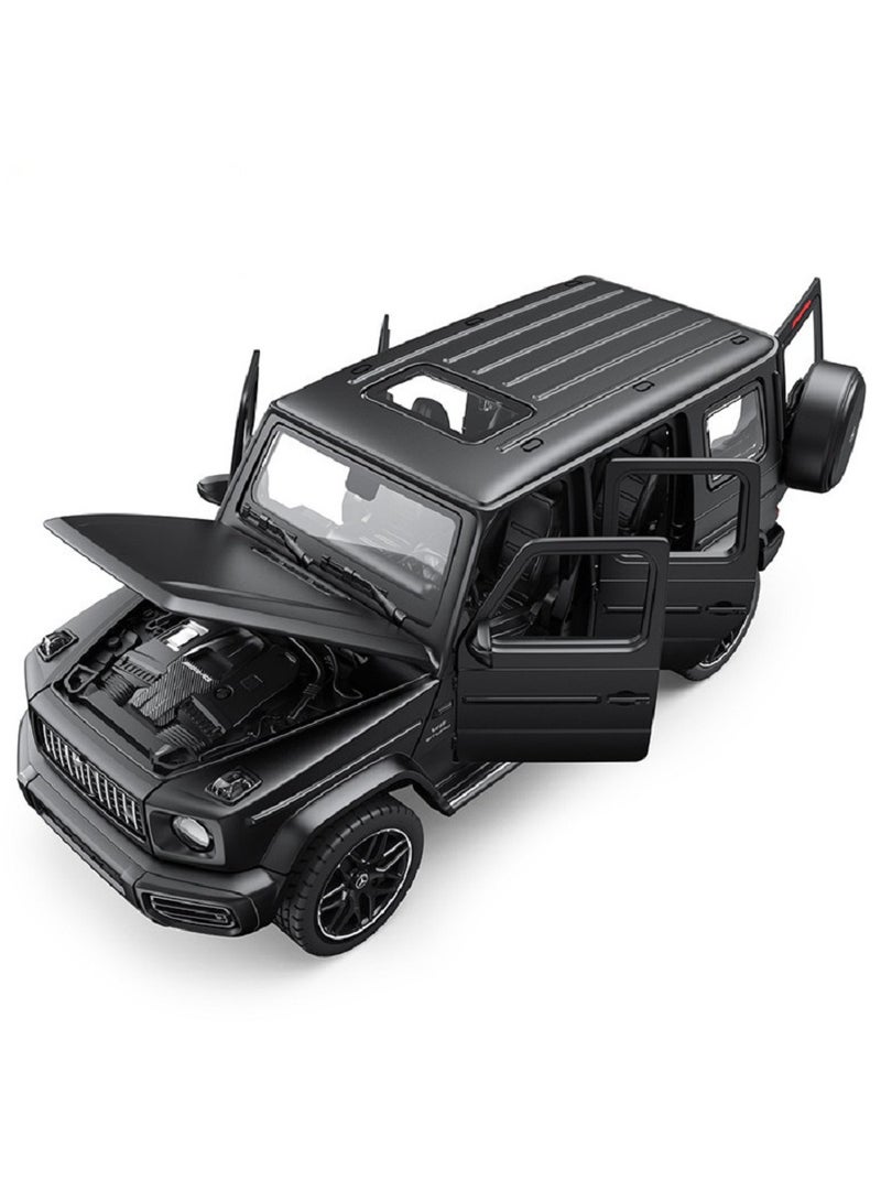HALAMODO 1:32 Alloy Off-Road Car Model , Force Control With Light & Sound Pull-Back Toy Car , Opening Doors , Model Car for Kids Boy Girl Gift Black , 14.65 cm*6.26 cm*5.9 cm - Image 1