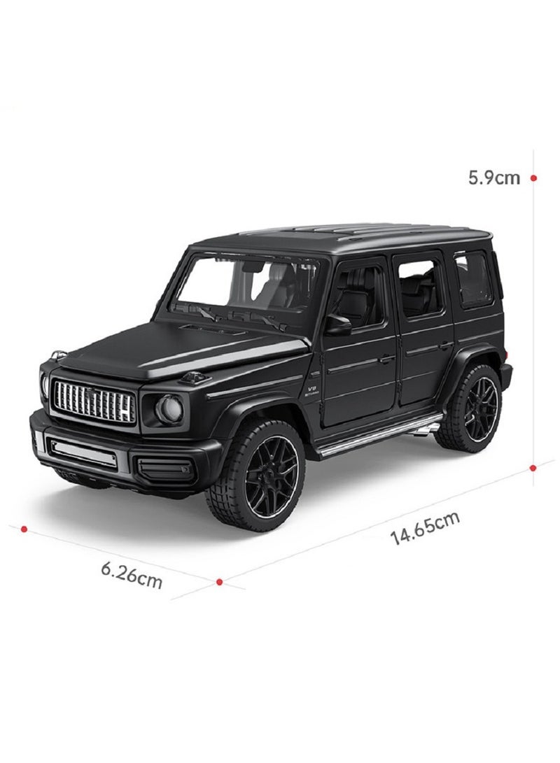 HALAMODO 1:32 Alloy Off-Road Car Model , Force Control With Light & Sound Pull-Back Toy Car , Opening Doors , Model Car for Kids Boy Girl Gift Black , 14.65 cm*6.26 cm*5.9 cm - Image 3
