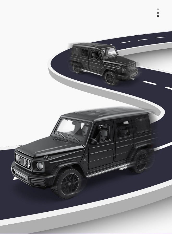 HALAMODO 1:32 Alloy Off-Road Car Model , Force Control With Light & Sound Pull-Back Toy Car , Opening Doors , Model Car for Kids Boy Girl Gift Black , 14.65 cm*6.26 cm*5.9 cm - Image 5