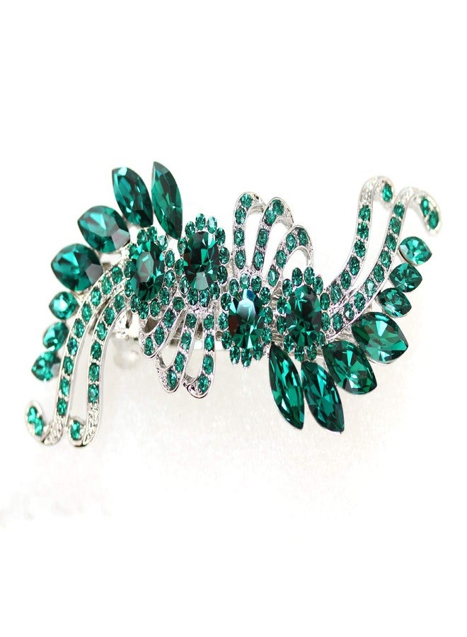 Faship Gorgeous Emerald Green Crystal Hair Barrette Clip - Image 4
