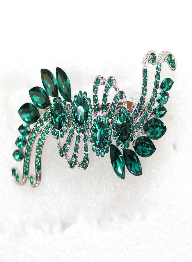 Faship Gorgeous Emerald Green Crystal Hair Barrette Clip - Image 5