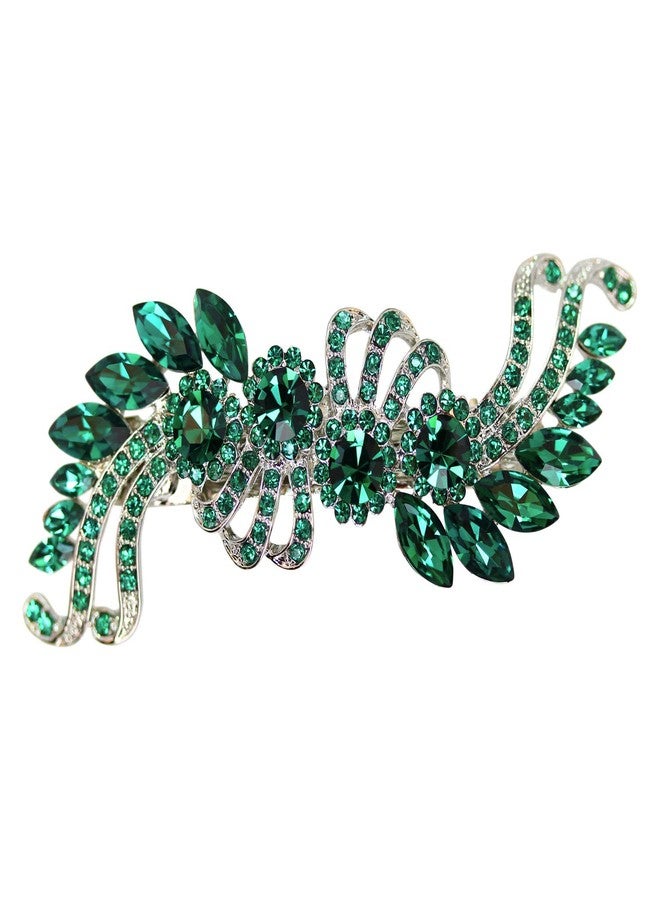 Faship Gorgeous Emerald Green Crystal Hair Barrette Clip - Image 1