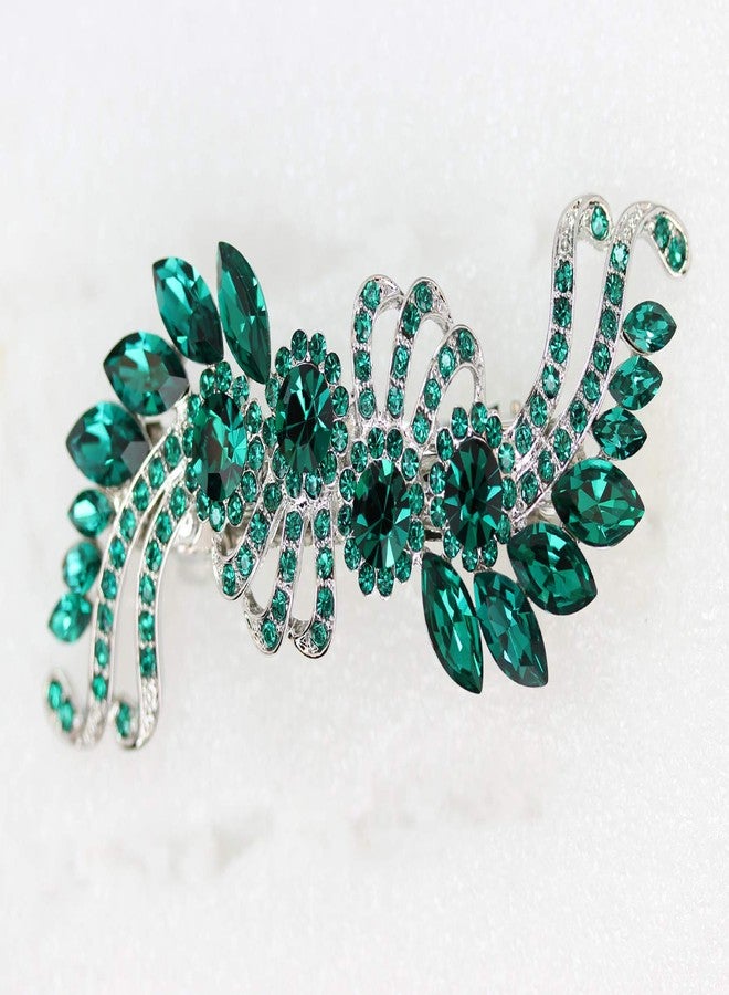 Faship Gorgeous Emerald Green Crystal Hair Barrette Clip - Image 3