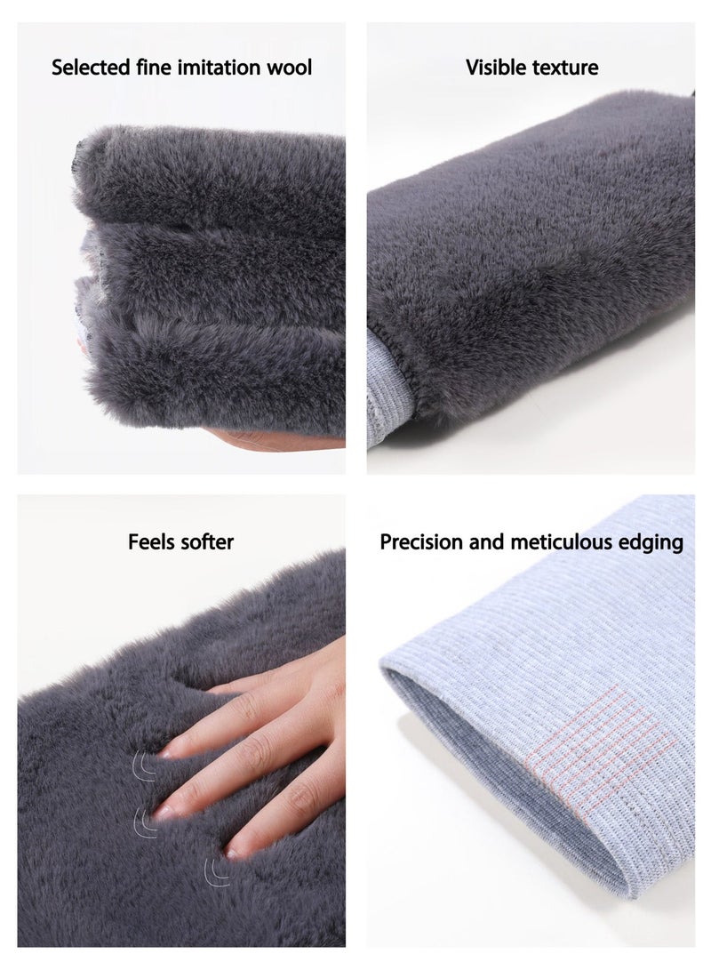 Jourvent Unisex Winter Warm Thicken Cashmere Wool Knee Brace Support Pads Leg Warmers Thin Knee Sleeves for Men and Women Sports and Daily Wear (Dark Grey) - Image 3