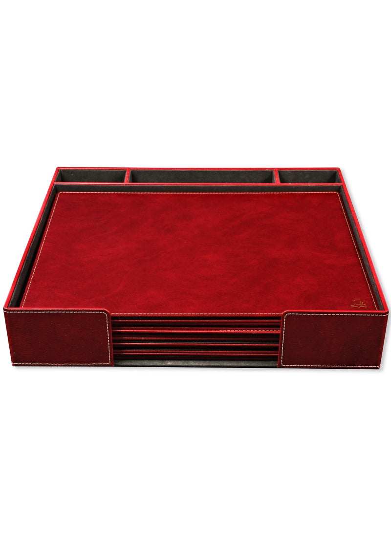 FIS Executive Conference Room Set of Bonded Leather Desk Blotter, Coaster and Pen Holder with Pen - Maroon - FSDSCONFRSETMR - pzsku/ZF973AC062542941B37D7Z/45/_/1702971568/c7a2f635-f222-4b06-9d5f-0c4de9691077