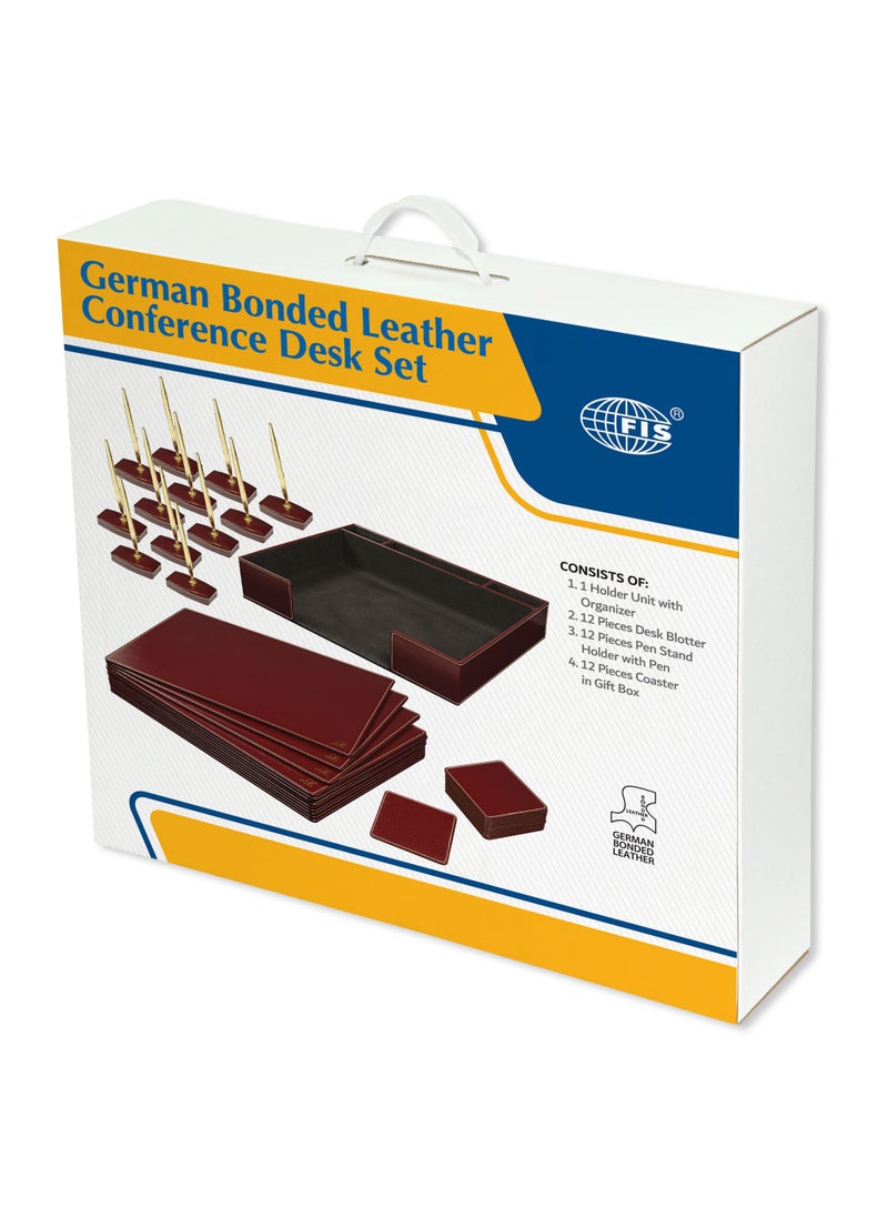 FIS Executive Conference Room Set of Bonded Leather Desk Blotter, Coaster and Pen Holder with Pen - Maroon - FSDSCONFRSETMR - pzsku/ZF973AC062542941B37D7Z/45/_/1702971581/77972174-ee32-4846-99b9-35ecacbbd581