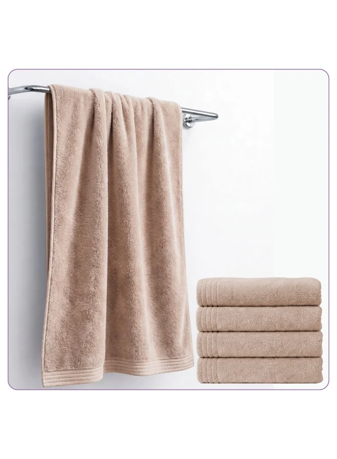 Bath Towel (4 Pack, 70 X 140 cm) - Microfiber 330 GSM - Super Soft, Highly Absorbent, Quick Drying Thick Bathroom Towels - Soft Hotel Quality for Bath and Spa