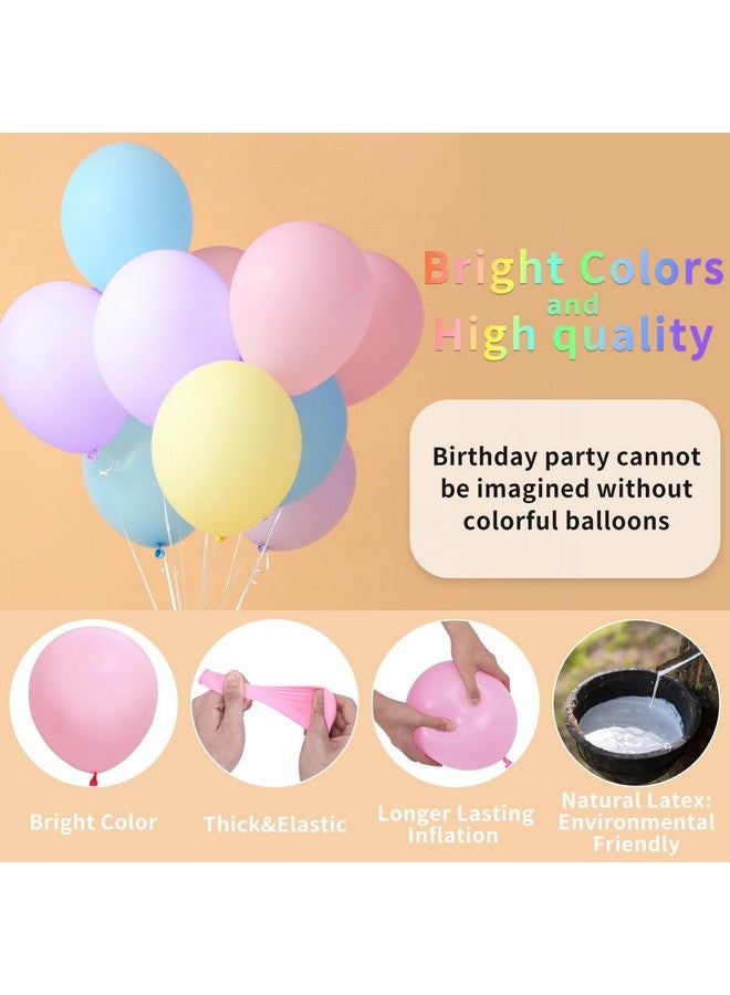 RUBFAC 120pcs Pastel Balloons Assorted Colors 12 Inches Multicolor Balloons for Kid's Birthday Rainbow Party Baby Shower Arch Garland Decoration - Image 3