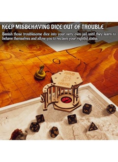 CZYY Dnd Dice Jail Prison With Polyhedral Dice Set Wood Cage For Your Bad Dice (Dice Jail A)  - Image 4