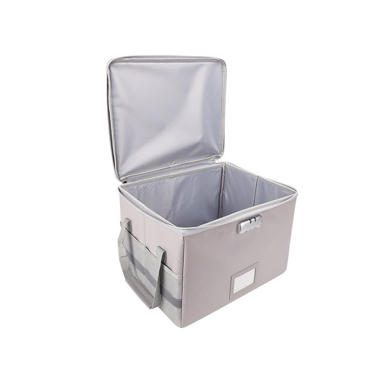 Fireproof Storage Box Household Certificate Important File Box Organizing Thickened Folding Large Capacity Storage Box With Lid - Image 5