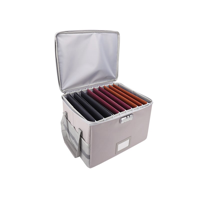 Fireproof Storage Box Household Certificate Important File Box Organizing Thickened Folding Large Capacity Storage Box With Lid - Image 1