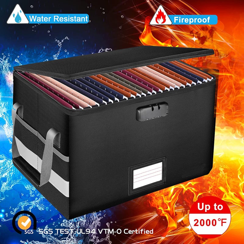 Fireproof Storage Box Household Certificate Important File Box Organizing Thickened Folding Large Capacity Storage Box With Lid - Image 2