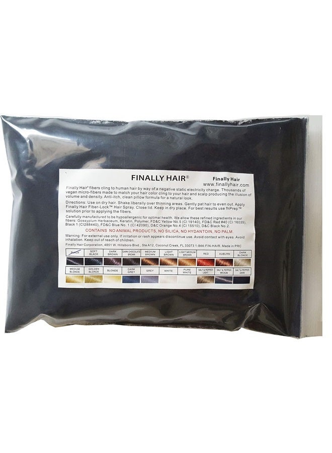Finally Hair Fibers Refill Bag - 56 Grams of Premium Hair Loss Concealer in a Refill Bag (Black) - Image 1