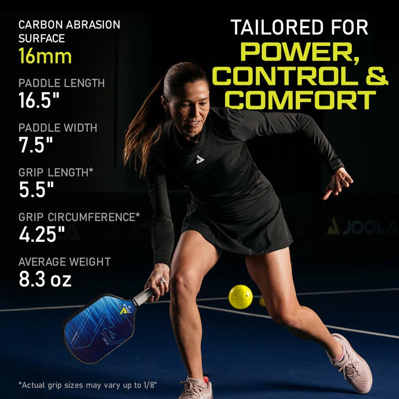 JOOLA Ben Johns Hyperion CAS 16 Pickleball Paddle - Carbon Abrasion Surface with High Grit & Spin, Sure-Grip Elongated Handle, 16mm, with Polypropylene Honeycomb Core, USAPA Approved - Image 5