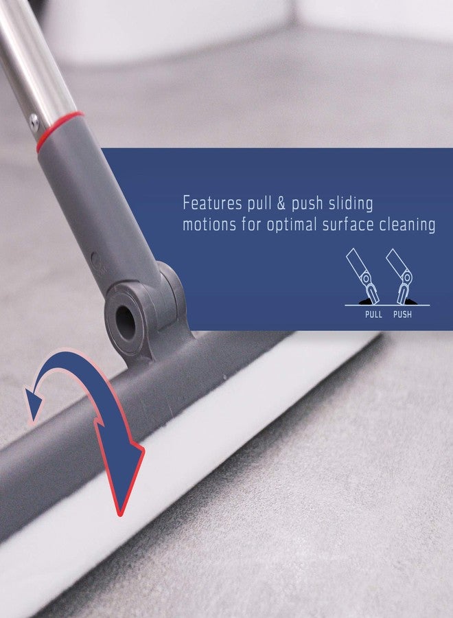 FAYINA Premium Dual-Blade Floor & Window Foam Squeegee 13.75 Inches with Stainless Steel Handle Extendable up to 56 Inches (for Smooth Surfaces) - Image 4