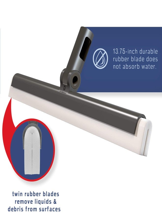 FAYINA Premium Dual-Blade Floor & Window Foam Squeegee 13.75 Inches with Stainless Steel Handle Extendable up to 56 Inches (for Smooth Surfaces) - Image 3