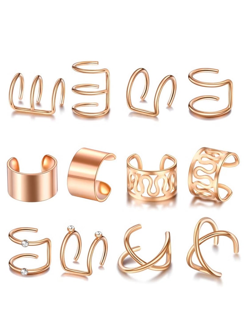 يا إلهي سوار أذن بسيط بدون أقراط مثقوبة طقم 12 قطعة - Image 2