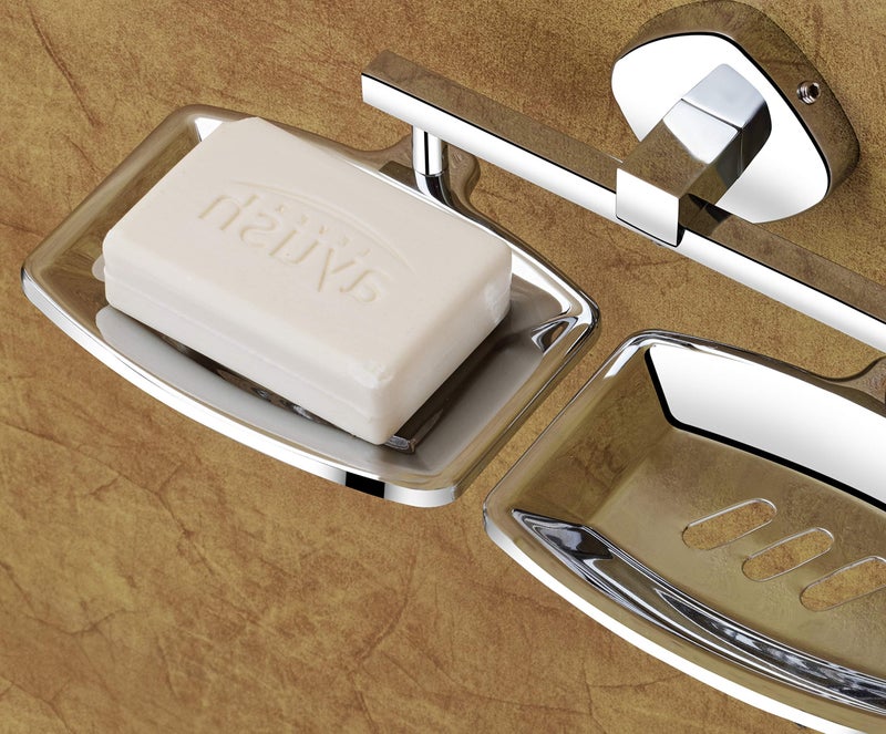 ISTAR Stainless Steel Corrosion Free Double Soap Holder with Glossy Finish (Silver, Pack of 1) - Image 3