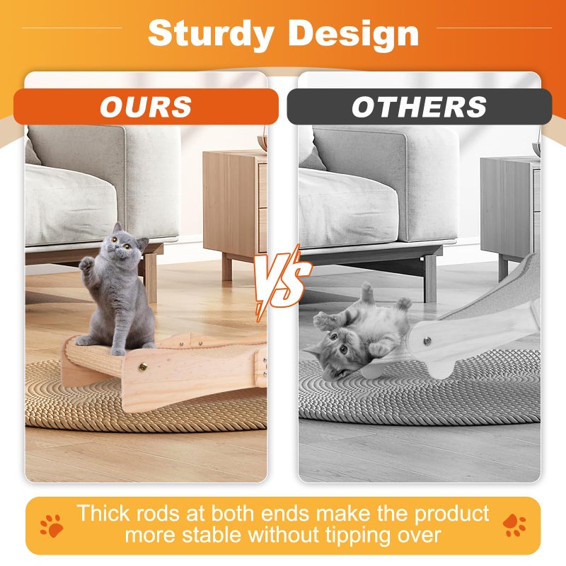 Oroonoko Sisal Cat Scratcher Bed,Extra Large Cat Scratch Post with Climbing Bed,Wooden Scratching Board with Sisal Pad for Kittens Cats and Small Animals Indoor Use - Image 3