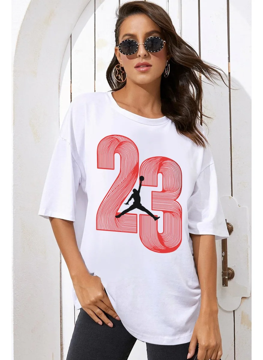 Rock&Roll Twenty Three White Oversize Women's T-shirt