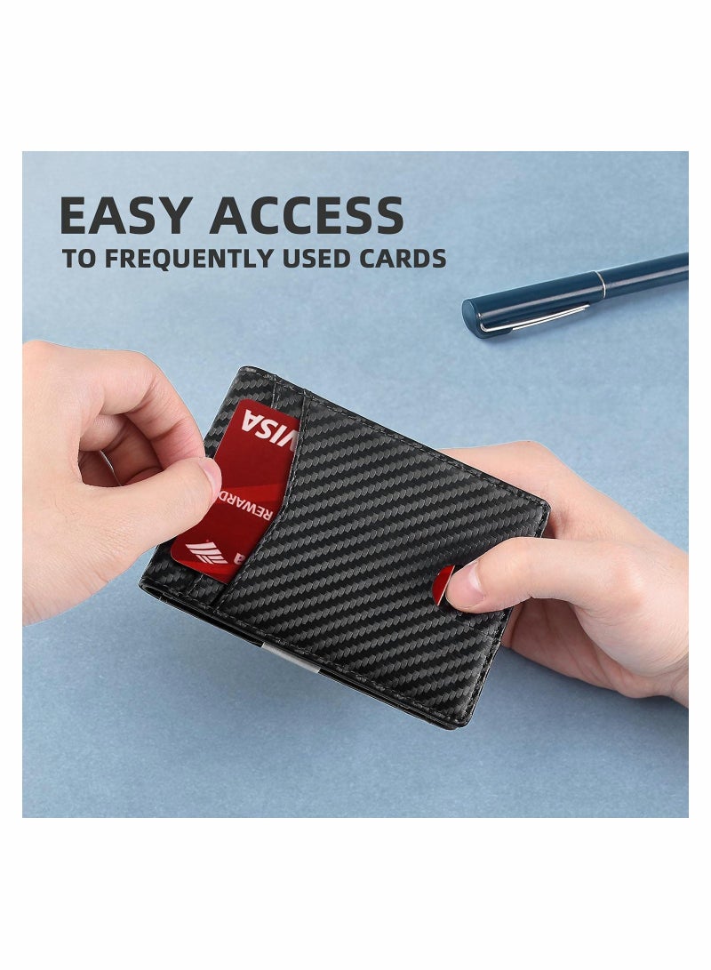 محفظة رفيعة لحجب RFID للرجال - 12 فتحة بطاقة، تصميم جلد مزدوج مع نافذة هوية، علبة هدية مثالية - Image 4