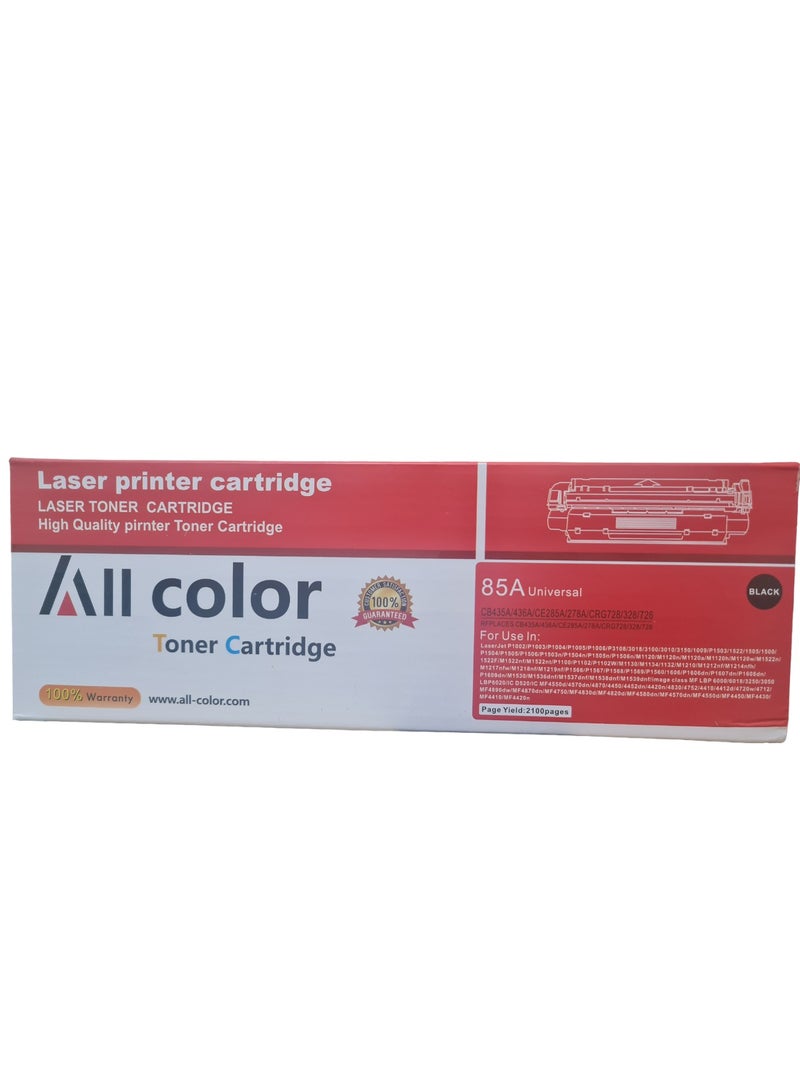 اول كلور خرطوشة حبر 85A CE285A ملونة بالكامل متوافقة مع طابعات HP LaserJet P1006 P1102 P1102W P1109w MFP M1212nf M1217nfw MF3010 Canon ImageClass LBP6000 LBP6030W MF3010 (أسود) - Image 2