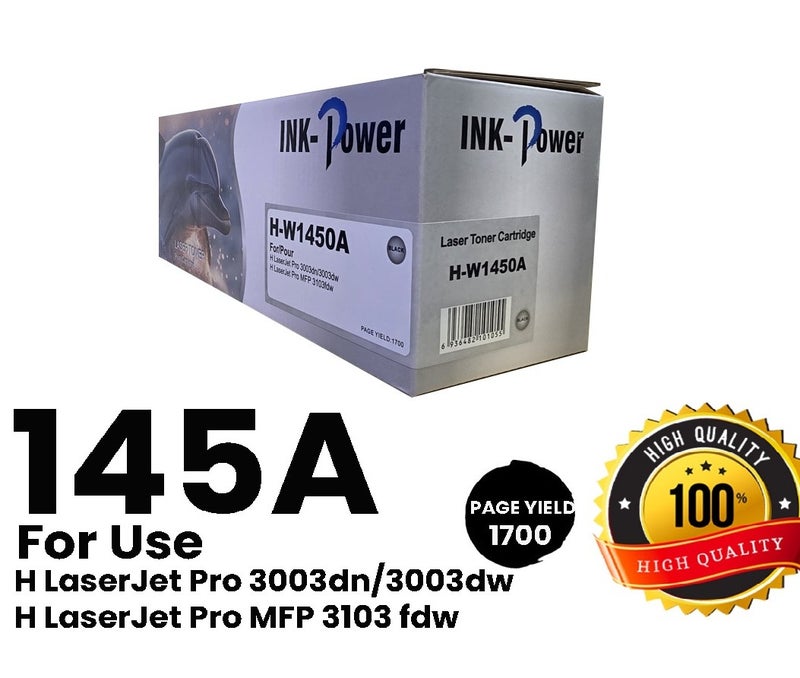 اينك باور حبر متوافق مع HP 145A، طراز 145A W1450A، مناسب للطابعات الاحترافية 3003dw MFP 3103fdw، أسود، إنتاجية 1700 صفحة - Image 1