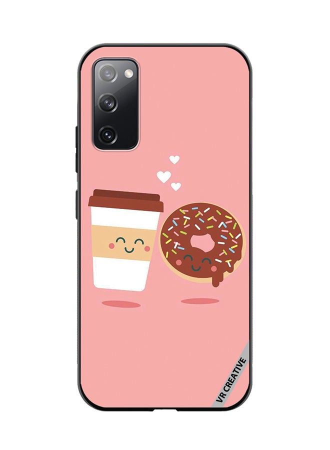 VR CREATIVE Protective Case Cover For Samsung Galaxy S20 FE 5G Donut And Coffee Design Multicolour - Image 1
