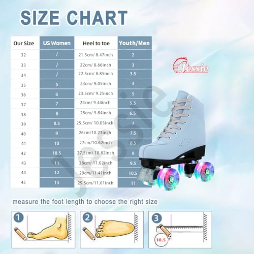 Jessie Frosted Toddler Roller Skates - Holographic Women's & Girls' Adjustable Indoor/Outdoor Skates - Image 5