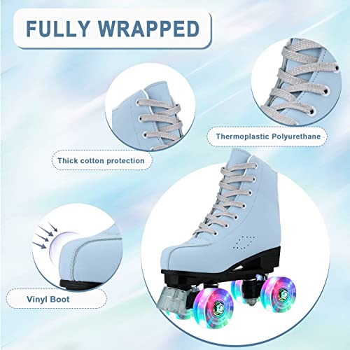 Jessie Frosted Toddler Roller Skates - Holographic Women's & Girls' Adjustable Indoor/Outdoor Skates - Image 3