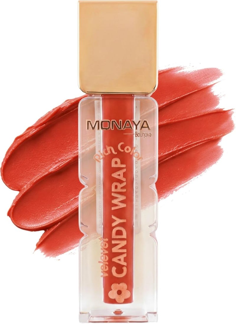 Monaya G026 Candy Wrap Liquid Lip Color â€“ Long-Lasting Lip Tint, Rich Pigment, Smooth Lightweight Formula, Comfortable Non-Sticky Finish (G102)