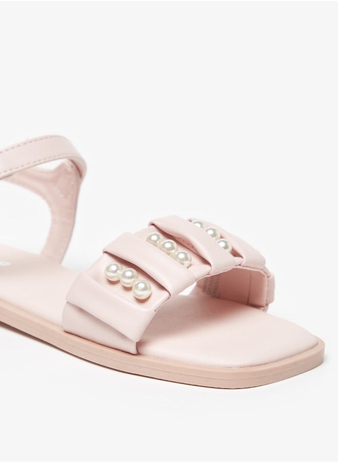 Girls Pearl Accent Sandals With Hook And Loop Closure - pzsku/ZF974548ED714BFE7FB8CZ/45/_/1717592448/27a6a60f-d3a7-43fc-ac0d-c5ca37faf6aa