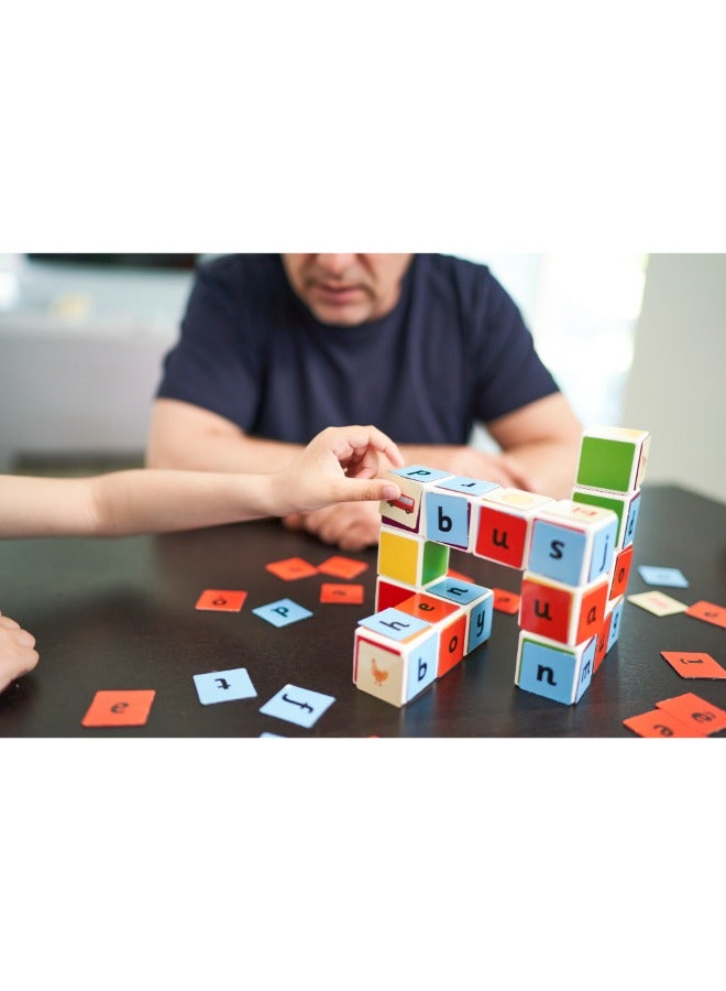 GEOMAG Geomag Magicube Word Building Recycled Clips, STEM & Educational Magnet Toys, Made in Switzerland, 100% Recycled Plastic, Open Ended Toys, Contruction Toys, 3Y+, 55pcs - Image 2