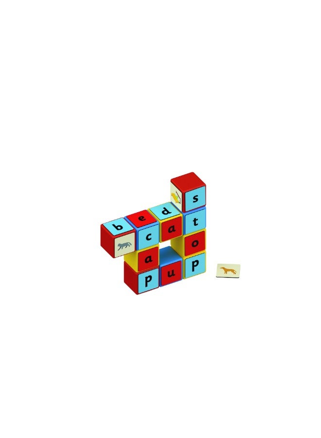 GEOMAG Geomag Magicube Word Building Recycled Clips, STEM & Educational Magnet Toys, Made in Switzerland, 100% Recycled Plastic, Open Ended Toys, Contruction Toys, 3Y+, 55pcs - Image 1