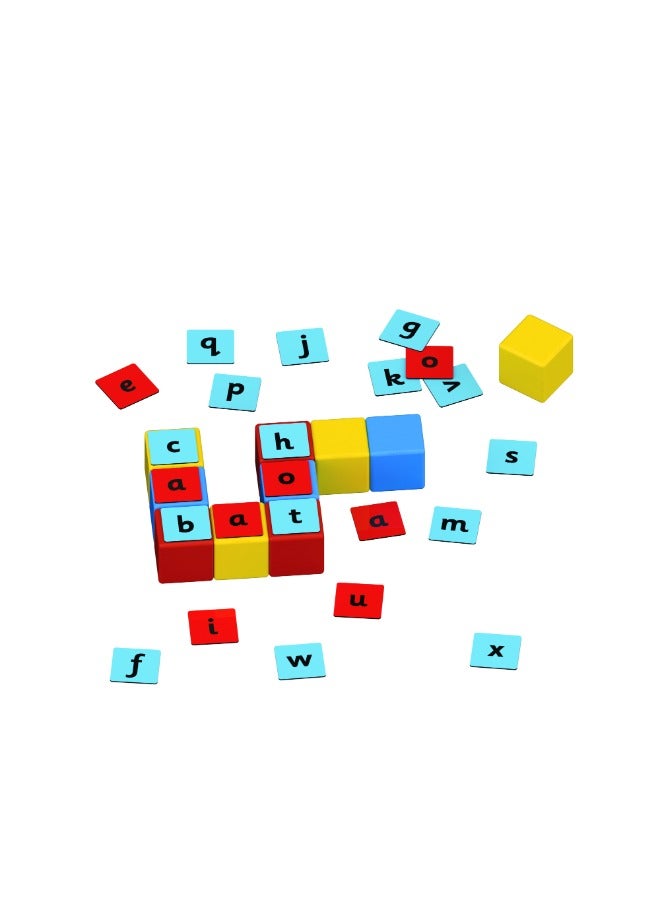 GEOMAG Geomag Magicube Word Building Recycled Clips, STEM & Educational Magnet Toys, Made in Switzerland, 100% Recycled Plastic, Open Ended Toys, Contruction Toys, 3Y+, 55pcs - Image 3