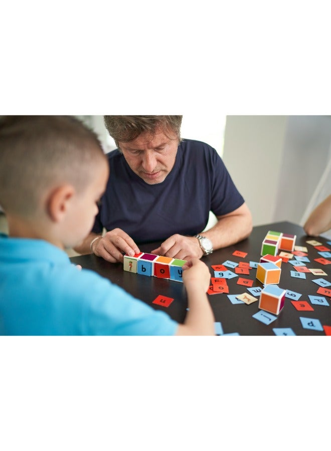 GEOMAG Geomag Magicube Word Building Recycled Clips, STEM & Educational Magnet Toys, Made in Switzerland, 100% Recycled Plastic, Open Ended Toys, Contruction Toys, 3Y+, 55pcs - Image 4