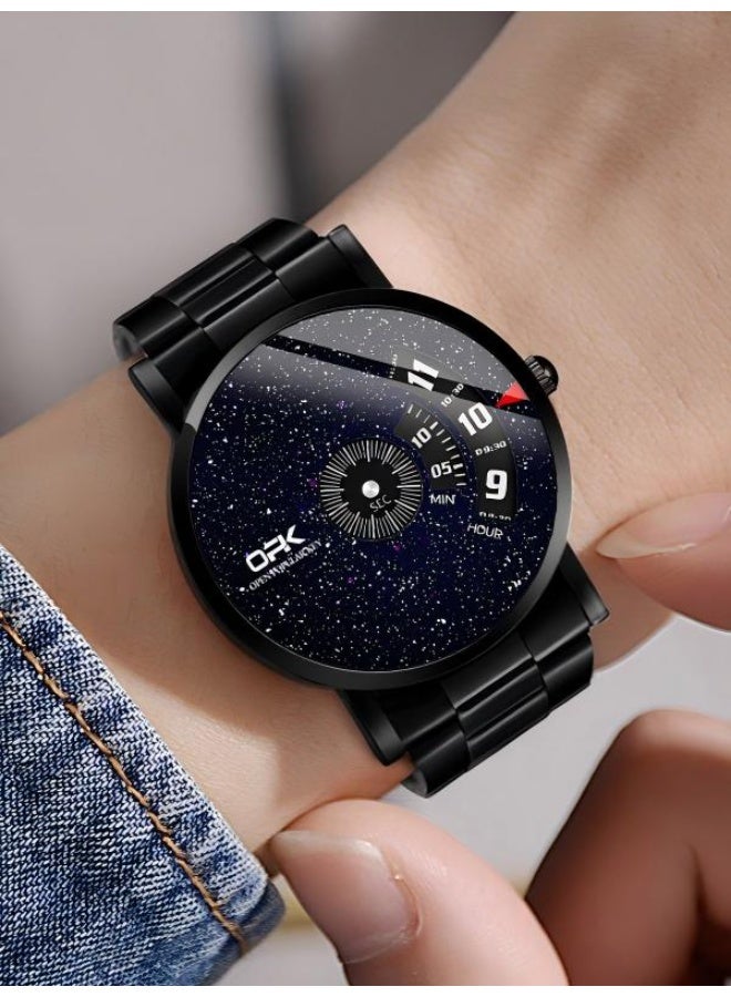 OPK Watch for Men Starry Sky Dial Watch Stainless Steel Waterproof Sleek Analog Quartz Wrist Watch Stylish Distinctive Casual Cool Men Watches - Image 5
