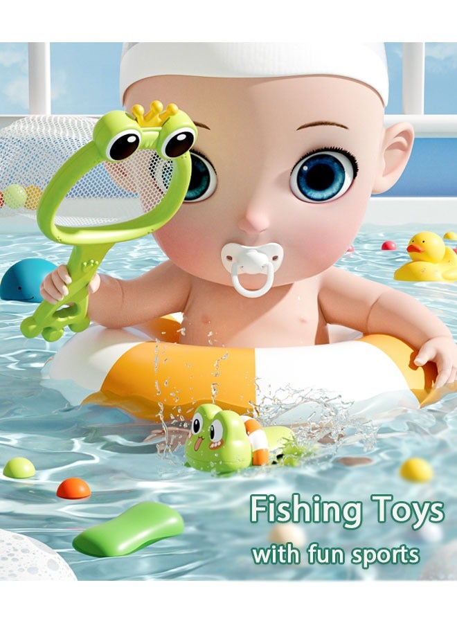 7PCS Bath Toys, Cute Swimming Frog Baby Bath Toys for Toddler, Water Pool Floating Wind Up Toys for 1 Year Old Boy Girl Gifts, Infant Toddlers Kids Bathtub Toys, Green  - Image 4