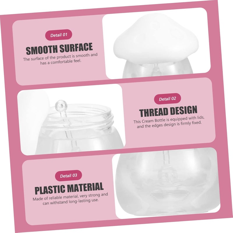 DOITOOL 4sets Mushroom Shape Cosmetic Cream Jar Leak Travel Container for Skincare and Makeup Reusable Lip Scrub Jar for Creams and Lotions Compact and Lightweight for - Image 2