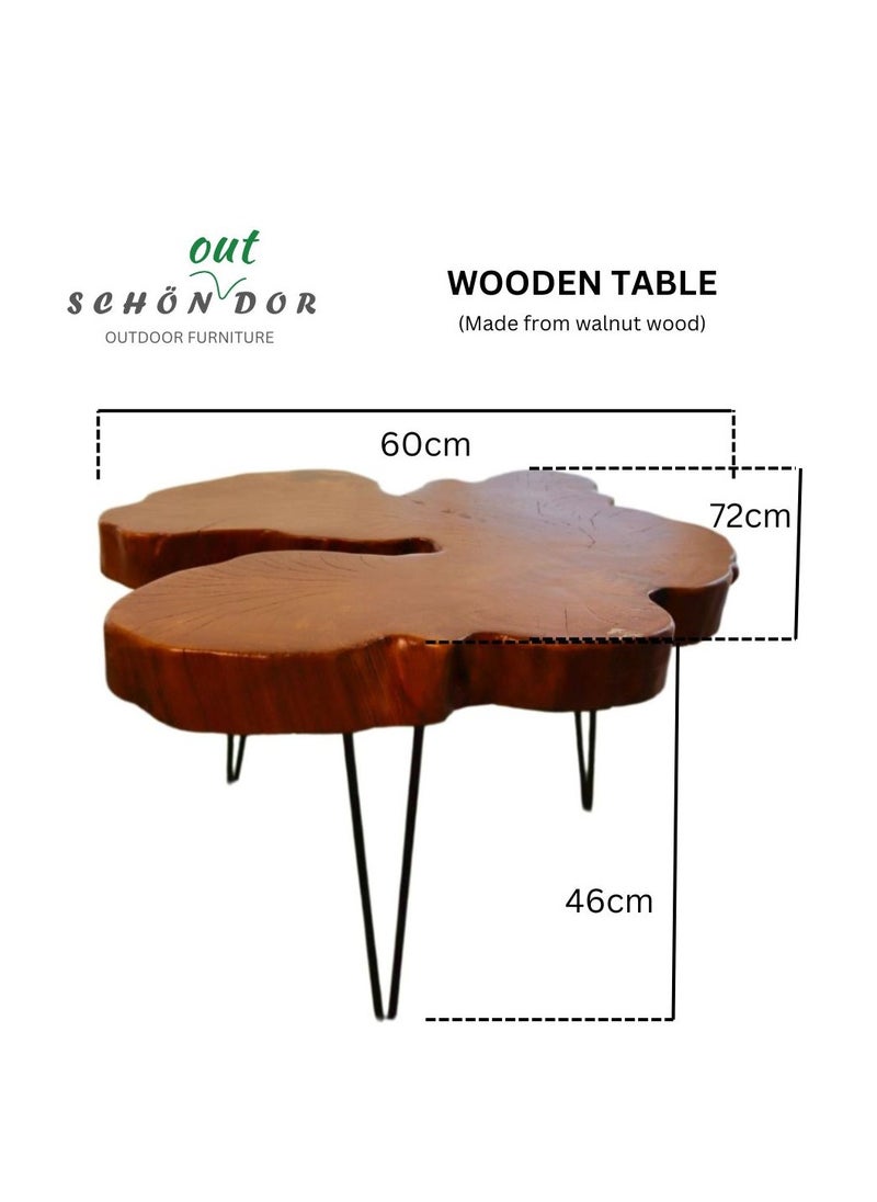 Schondor Furniture - Wooden Table | Side Table | Coffee Table | Made From Walnut Wood | Perfect For Bedroom & Living Room - Image 1